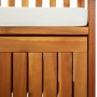 Banco de almacenaje con cojín madera maciza de acacia 170 cm en Bancos de jardín | Comprar online en Foru.es