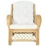 Sofá con cojín ratán natural y lino de vidaXL, Sofás - Ref: Foro24-325469, Precio: 302,68 €, Descuento: %