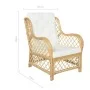 Sofá con cojín ratán natural y lino de vidaXL, Sofás - Ref: Foro24-325469, Precio: 302,68 €, Descuento: %