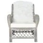 Sofá con cojín ratán natural y lino gris de vidaXL, Sofás - Ref: Foro24-325470, Precio: 212,17 €, Descuento: %