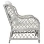 Sofá con cojín ratán natural y lino gris de vidaXL, Sofás - Ref: Foro24-325470, Precio: 212,17 €, Descuento: %