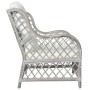 Sofá con cojín ratán natural y lino gris de vidaXL, Sofás - Ref: Foro24-325470, Precio: 212,81 €, Descuento: %