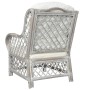 Sofá con cojín ratán natural y lino gris de vidaXL, Sofás - Ref: Foro24-325470, Precio: 212,81 €, Descuento: %