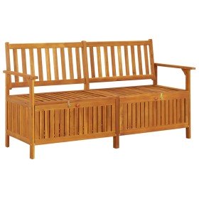 Banco de almacenaje madera maciza de acacia 148 cm en Bancos de jardín | Comprar online en Foru.es