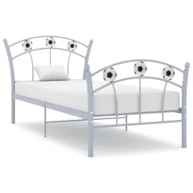 Estructura de cama con diseño de fútbol metal gris 90x200 cm de vidaXL, Camas y somieres - Ref: Foro24-324746, Precio: 101,26...