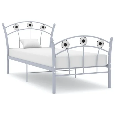 Estructura de cama con diseño de fútbol metal gris 90x200 cm de vidaXL, Camas y somieres - Ref: Foro24-324746, Precio: 101,26...