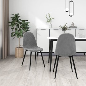 Sillas de comedor 2 unidades terciopelo gris claro de vidaXL, Sillas de comedor - Ref: Foro24-325646, Precio: 104,47 €, Descu...