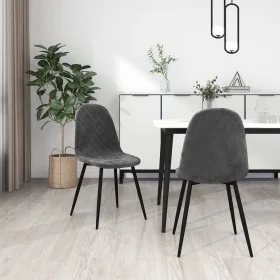 Dining chairs 2 units dark gray velvet by vidaXL, dining chairs - Ref: Foro24-325647, Price: 118,99 €, Discount: %