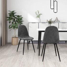 Sillas de comedor 2 unidades terciopelo gris oscuro de vidaXL, Sillas de comedor - Ref: Foro24-325647, Precio: 120,92 €, Desc...
