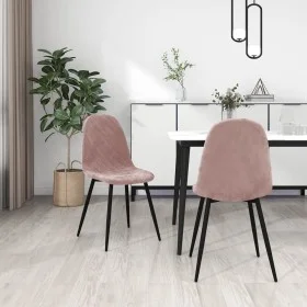 Sillas de comedor 2 unidades terciopelo rosa de vidaXL, Sillas de comedor - Ref: Foro24-325650, Precio: 127,73 €, Descuento: %