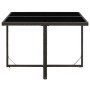 Mesa de jardín ratán sintético y vidrio negra 109x107x74 cm en Mesas de jardín | Comprar online en Foru.es