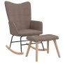 Silla mecedora con reposapiés tela gris taupe de vidaXL, Mecedoras - Ref: Foro24-328027, Precio: 172,24 €, Descuento: %