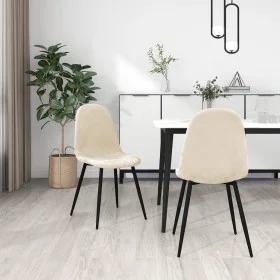 Dining chairs 2 units cream white velvet by vidaXL, dining chairs - Ref: Foro24-325655, Price: 126,70 €, Discount: %