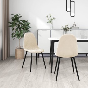 Sillas de comedor 2 unidades terciopelo blanco crema de vidaXL, Sillas de comedor - Ref: Foro24-325655, Precio: 128,71 €, Des...
