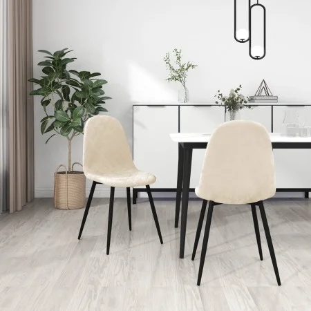 Dining chairs 2 units cream white velvet by vidaXL, dining chairs - Ref: Foro24-325655, Price: 126,70 €, Discount: %