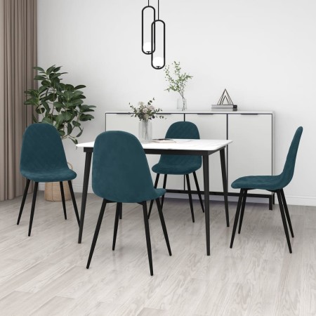 Sillas de comedor 4 unidades terciopelo azul de vidaXL, Sillas de comedor - Ref: Foro24-325656, Precio: 210,60 €, Descuento: %