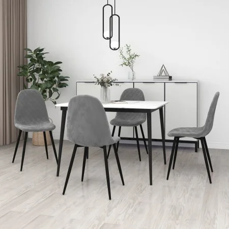 Sillas de comedor 4 unidades terciopelo gris claro de vidaXL, Sillas de comedor - Ref: Foro24-325657, Precio: 178,74 €, Descu...