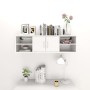 Estantería pared madera contrachapada blanco brillo 102x30x29cm de vidaXL, Estantes y estanterías - Ref: Foro24-806262, Preci...