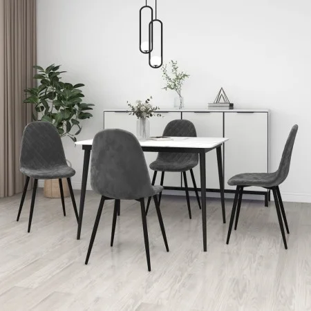 Esszimmerstühle 4 Einheiten aus dunkelgrauem Samt von vidaXL, Essstühle - Ref: Foro24-325658, Preis: 201,40 €, Rabatt: %