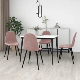 Sillas de comedor 4 unidades terciopelo rosa de vidaXL, Sillas de comedor - Ref: Foro24-325661, Precio: 202,42 €, Descuento: %