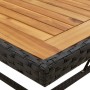 Mesa de jardín ratán sintético madera acacia negro 109x107x74cm en Mesas de jardín | Comprar online en Foru.es