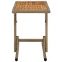 Mesa de jardín madera maciza de acacia y ratán sintético beige en Mesas de jardín | Comprar online en Foru.es