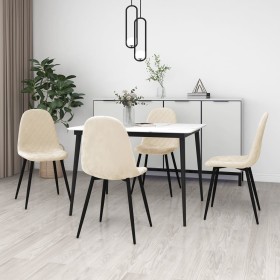 Sillas de comedor 4 unidades terciopelo blanco crema de vidaXL, Sillas de comedor - Ref: Foro24-325666, Precio: 181,97 €, Des...