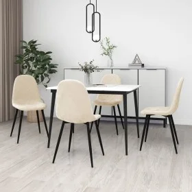 Sillas de comedor 4 unidades terciopelo blanco crema de vidaXL, Sillas de comedor - Ref: Foro24-325666, Precio: 172,68 €, Des...