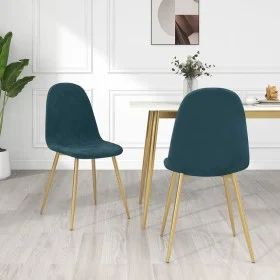 Sillas de comedor 2 unidades terciopelo azul de vidaXL, Sillas de comedor - Ref: Foro24-325667, Precio: 131,87 €, Descuento: %