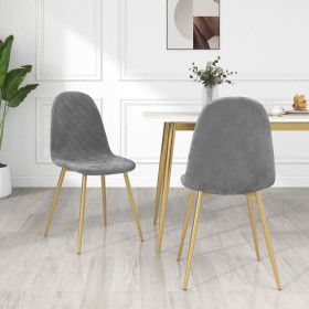 Sillas de comedor 2 unidades terciopelo gris claro de vidaXL, Sillas de comedor - Ref: Foro24-325668, Precio: 135,05 €, Descu...