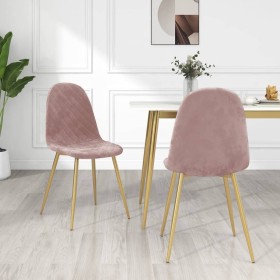 Sillas de comedor 2 unidades terciopelo rosa de vidaXL, Sillas de comedor - Ref: Foro24-325672, Precio: 145,79 €, Descuento: %