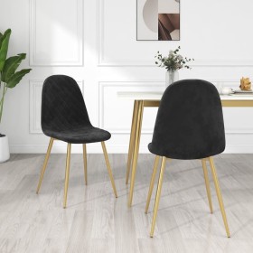Sillas de comedor 2 unidades terciopelo negro de vidaXL, Sillas de comedor - Ref: Foro24-325674, Precio: 139,65 €, Descuento: %