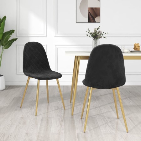 Sillas de comedor 2 unidades terciopelo negro de vidaXL, Sillas de comedor - Ref: Foro24-325674, Precio: 139,65 €, Descuento: %