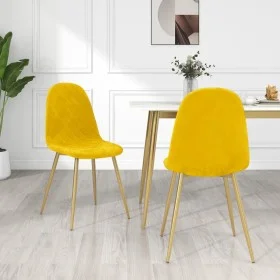 Sillas de comedor 2 uds terciopelo amarillo mostaza de vidaXL, Sillas de comedor - Ref: Foro24-325675, Precio: 132,82 €, Desc...