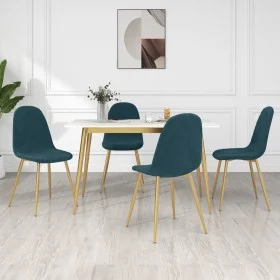 Sillas de comedor 4 unidades terciopelo azul de vidaXL, Sillas de comedor - Ref: Foro24-325678, Precio: 179,24 €, Descuento: %