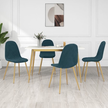 Sillas de comedor 4 unidades terciopelo azul de vidaXL, Sillas de comedor - Ref: Foro24-325678, Precio: 181,98 €, Descuento: %