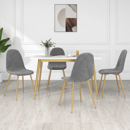 Sillas de comedor 4 unidades terciopelo gris claro de vidaXL, Sillas de comedor - Ref: Foro24-325679, Precio: 180,16 €, Descu...