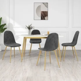 Sillas de comedor 4 unidades terciopelo gris oscuro de vidaXL, Sillas de comedor - Ref: Foro24-325680, Precio: 155,42 €, Desc...