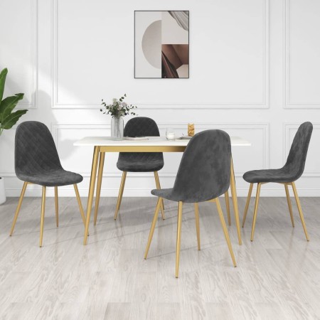 Sillas de comedor 4 unidades terciopelo gris oscuro de vidaXL, Sillas de comedor - Ref: Foro24-325680, Precio: 155,19 €, Desc...