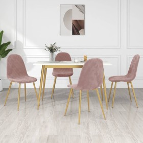 Sillas de comedor 4 unidades terciopelo rosa de vidaXL, Sillas de comedor - Ref: Foro24-325683, Precio: 193,13 €, Descuento: %