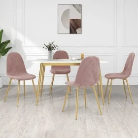 Sillas de comedor 4 unidades terciopelo rosa de vidaXL, Sillas de comedor - Ref: Foro24-325683, Precio: 180,87 €, Descuento: %