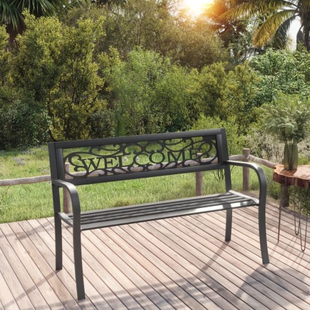 Banco de jardín 125 cm acero negro en Bancos de jardín | Comprar online en Foru.es