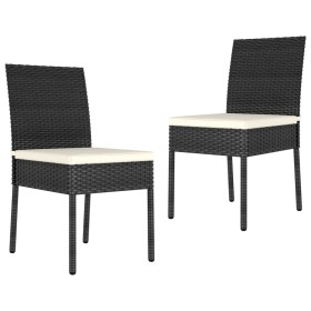 Sillas de comedor de jardín 2 unidades ratán sintético negro en Sillas de jardín | Comprar online en Foru.es