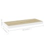 Estante flotante pared 2 uds MDF roble y blanco 60x23,5x3,8 cm de vidaXL, Estantes y estanterías - Ref: Foro24-326577, Precio...