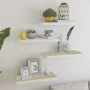 Floating wall shelf 2 pcs MDF oak and white 60x23.5x3.8 cm by vidaXL, Shelves and shelves - Ref: Foro24-326578, Price: 56,88 ...