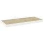 Floating wall shelf 2 pcs MDF oak and white 60x23.5x3.8 cm by vidaXL, Shelves and shelves - Ref: Foro24-326578, Price: 56,88 ...