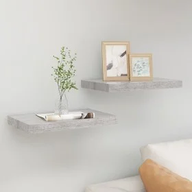 Floating wall shelves 2 units MDF gray concrete 50x23x3.8 cm by vidaXL, Shelves and shelves - Ref: Foro24-326595, Price: 24,8...
