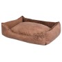 Cama para perro con cojín PU cuero artificial talla M beige en Camas para perros | Comprar online en Foru.es