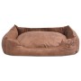 Cama para perro con cojín PU cuero artificial talla M beige en Camas para perros | Comprar online en Foru.es