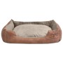 Cama para perro con cojín PU cuero artificial talla L beige en Camas para perros | Comprar online en Foru.es
